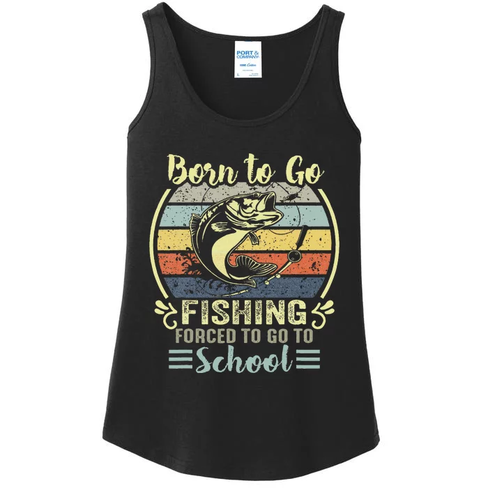 Funny Born To Go Fishing Bass Fish Fisherman Ladies Essential Tank