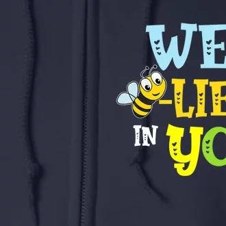 Funny Bee Testing Rock The Test Day Teacher Full Zip Hoodie