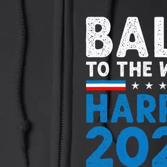 Funny Balz To The Walz Kamala Harris Tim Walz Ticket 2024 Full Zip Hoodie