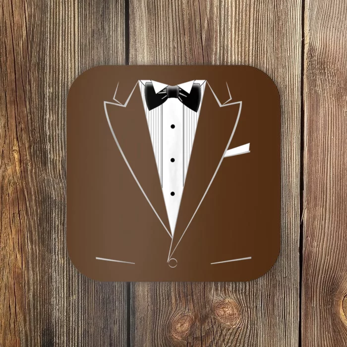 Funny Black Tuxedo And White Coaster