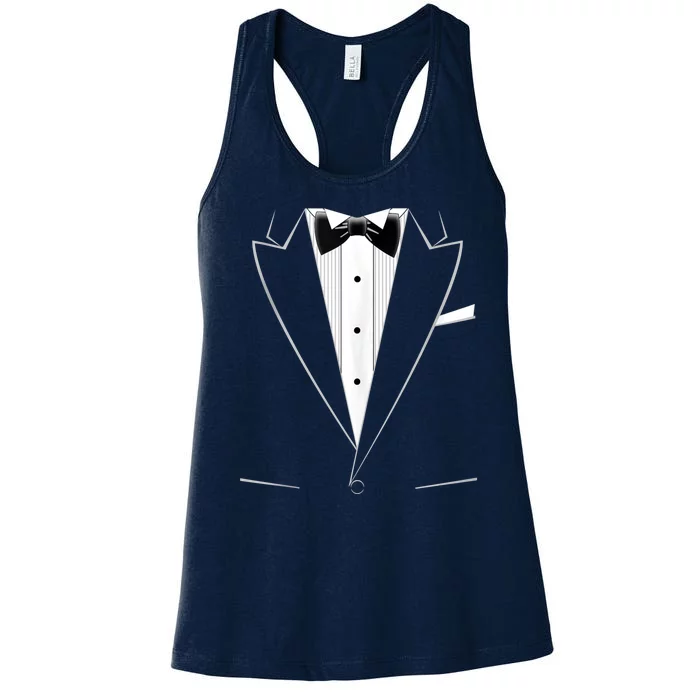 Funny Black Tuxedo And White Women's Racerback Tank