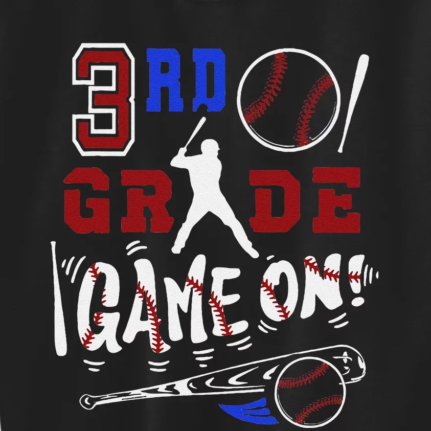 Funny Back To School Baseball Third Grade 3rd Grade Gift Kids Sweatshirt