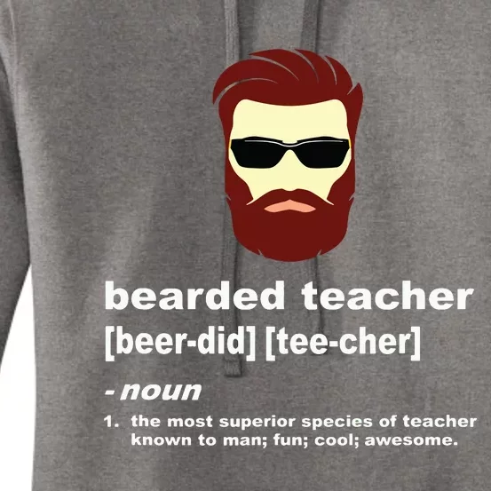 Funny Beard Teacher Teacher Appreciation Gift For Women's Pullover Hoodie