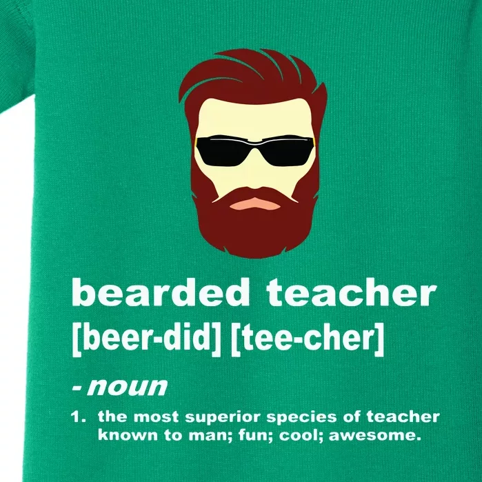 Funny Beard Teacher Teacher Appreciation Gift For Baby Bodysuit