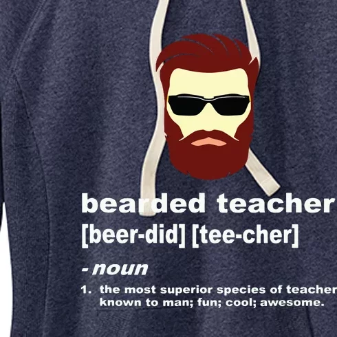 Funny Beard Teacher Teacher Appreciation Gift For Women's Fleece Hoodie