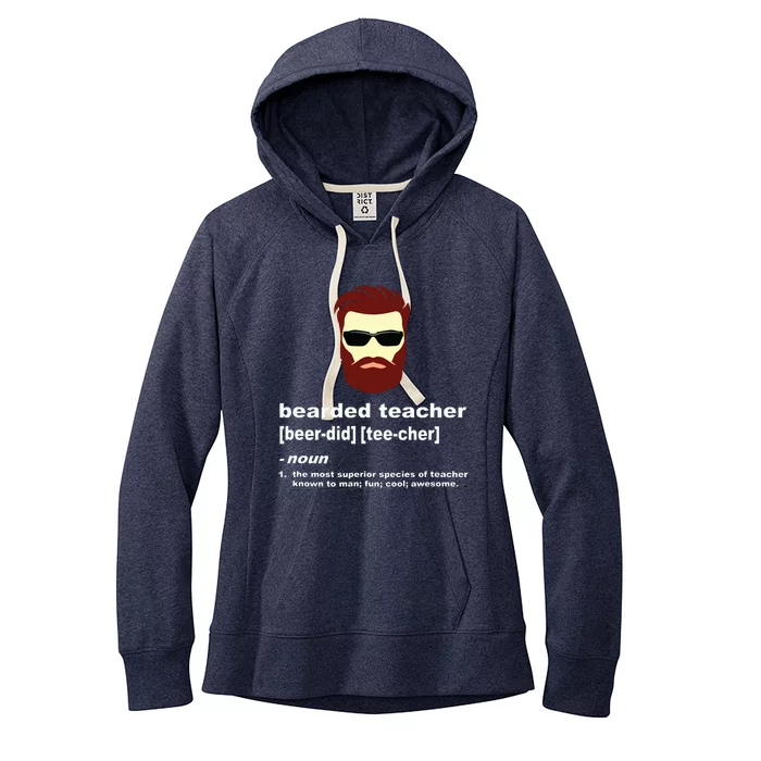 Funny Beard Teacher Teacher Appreciation Gift For Women's Fleece Hoodie