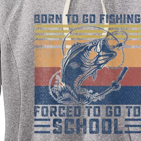 Funny Born To Go Fishing Bass Fish Fisherman Boys Kids Women's Fleece Hoodie