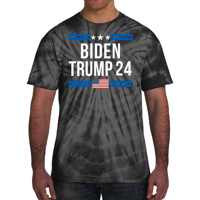 Funny Biden Trump Ticket 2024 President Biden And Vice President Trump Tie-Dye T-Shirt