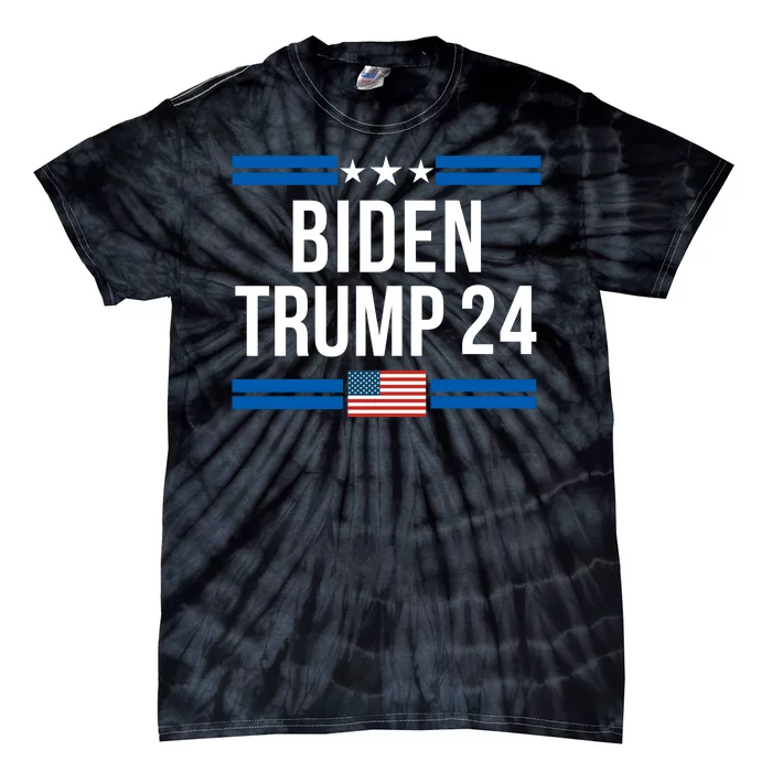 Funny Biden Trump Ticket 2024 President Biden And Vice President Trump Tie-Dye T-Shirt