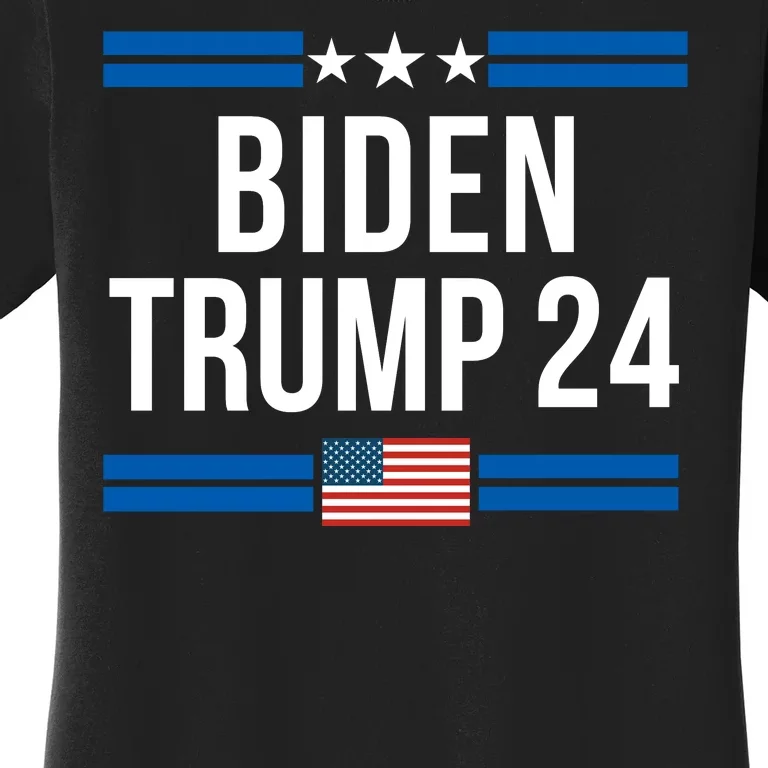 Funny Biden Trump Ticket 2024 President Biden And Vice President Trump Women's T-Shirt