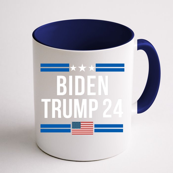 Funny Biden Trump Ticket 2024 President Biden And Vice President Trump Front & Back Coffee Mug