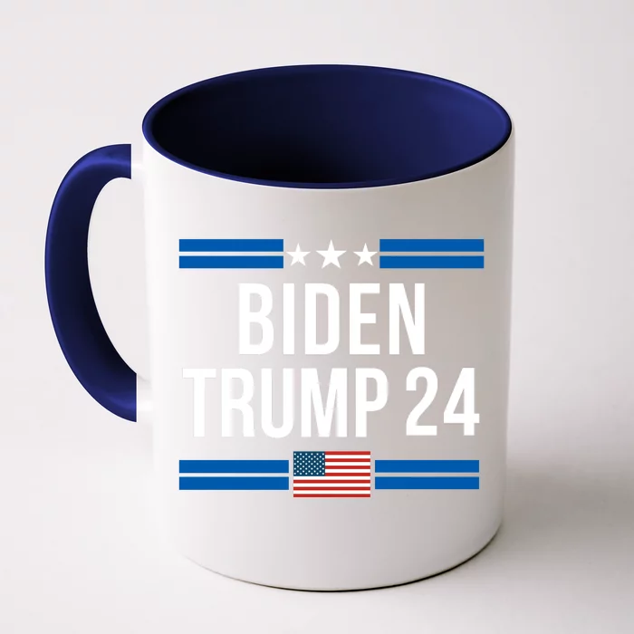 Funny Biden Trump Ticket 2024 President Biden And Vice President Trump Front & Back Coffee Mug