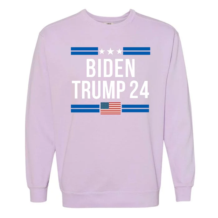 Funny Biden Trump Ticket 2024 President Biden And Vice President Trump Garment-Dyed Sweatshirt