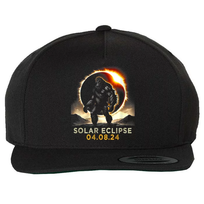 Funny Bigfoot Total Solar Eclipse 4.08.2024 Apparel Wool Snapback Cap