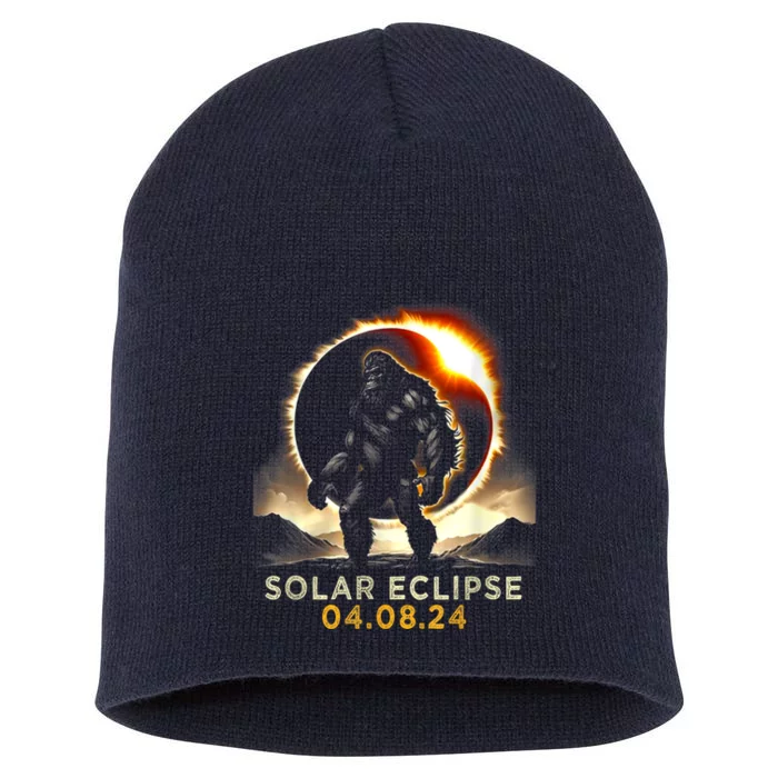 Funny Bigfoot Total Solar Eclipse 4.08.2024 Apparel Short Acrylic Beanie