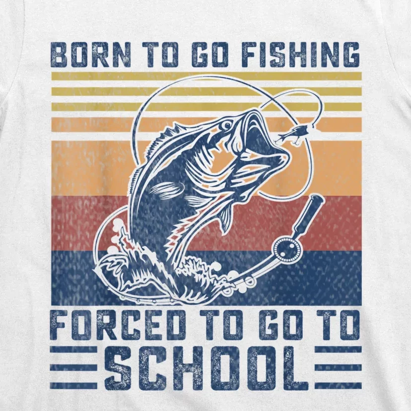 Funny Born to Go Fishing Bass Fish Fisherman Boys Kids T-Shirt