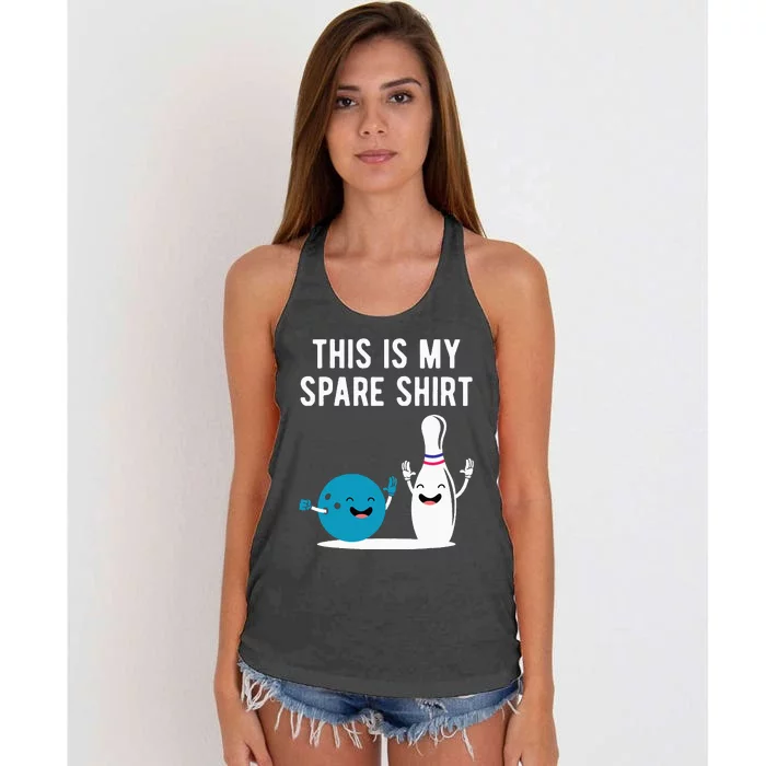 Funny Bowling This Is My Spare Bowler Bowl Sport Gift Women's Knotted Racerback Tank