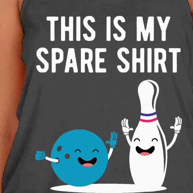 Funny Bowling This Is My Spare Bowler Bowl Sport Gift Women's Knotted Racerback Tank