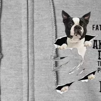 Funny Boston Terrier Dad Happy Fathers Day To My Amazing Daddy Dog Full Zip Hoodie