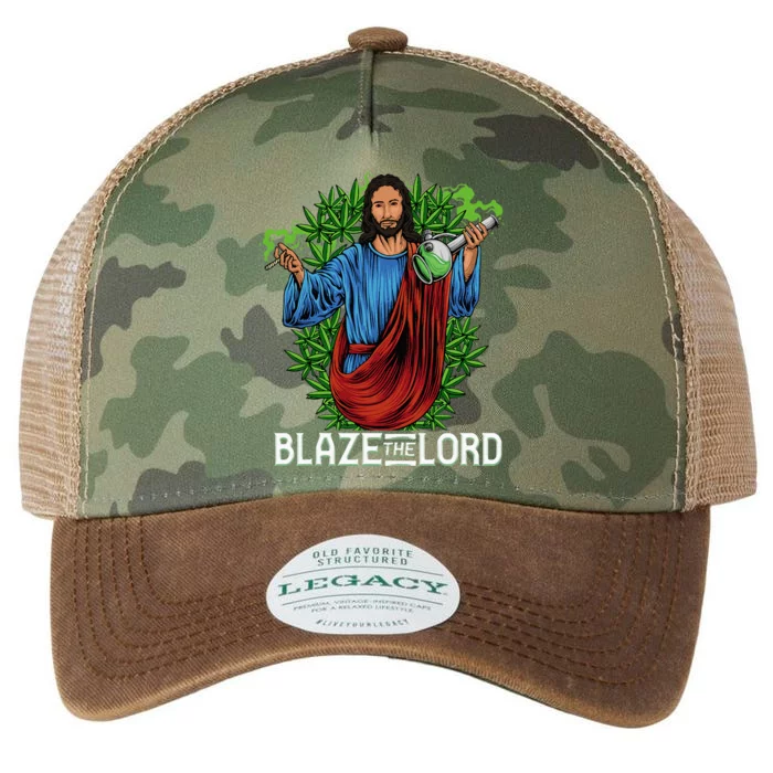 Funny Blaze The Lord High Stoned Jesus 420 Weed Lovers Gift Legacy Tie Dye Trucker Hat