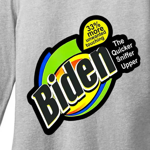 Funny Biden The Quicker Sniffer Upper Design Womens CVC Long Sleeve Shirt