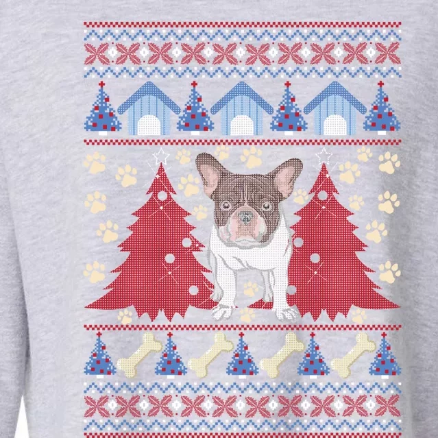 French Bulldog Ugly Christmas Holiday Dog Lover Xmas Gift Funny Gift Cropped Pullover Crew