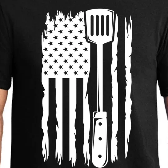 Funny Bbq Us Flag American Chef Grillfather Barbecue Grillin Cute Gift Pajama Set