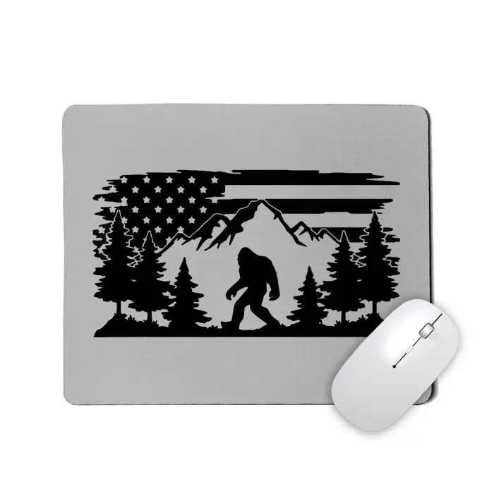 Funny Bigfoot USA Flag Sasquatch Women Gift Mousepad