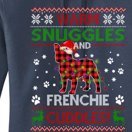 French Bulldog Ugly Christmas Sweater Xmas Pajama Dog Lover Gift Women's Pullover Hoodie