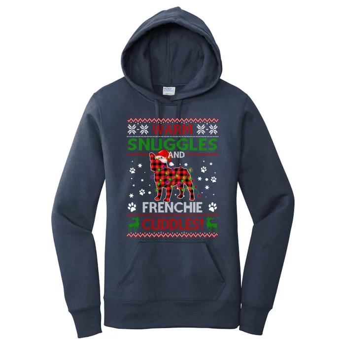 French Bulldog Ugly Christmas Sweater Xmas Pajama Dog Lover Gift Women's Pullover Hoodie