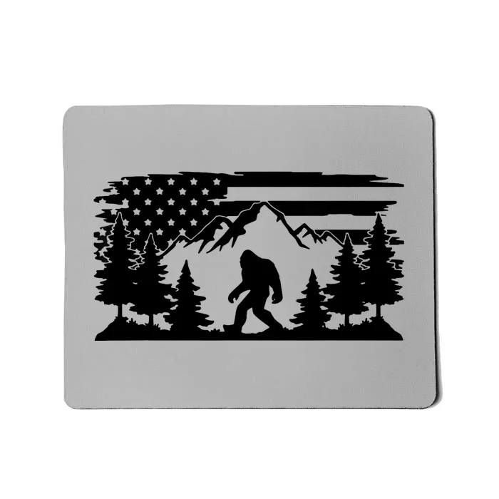 Funny Bigfoot USA Flag Sasquatch Women Gift Mousepad