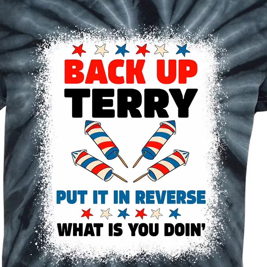 Fireworks Back Up Terry Put It In Reverse July 4th Bleached Kids Tie-Dye T-Shirt