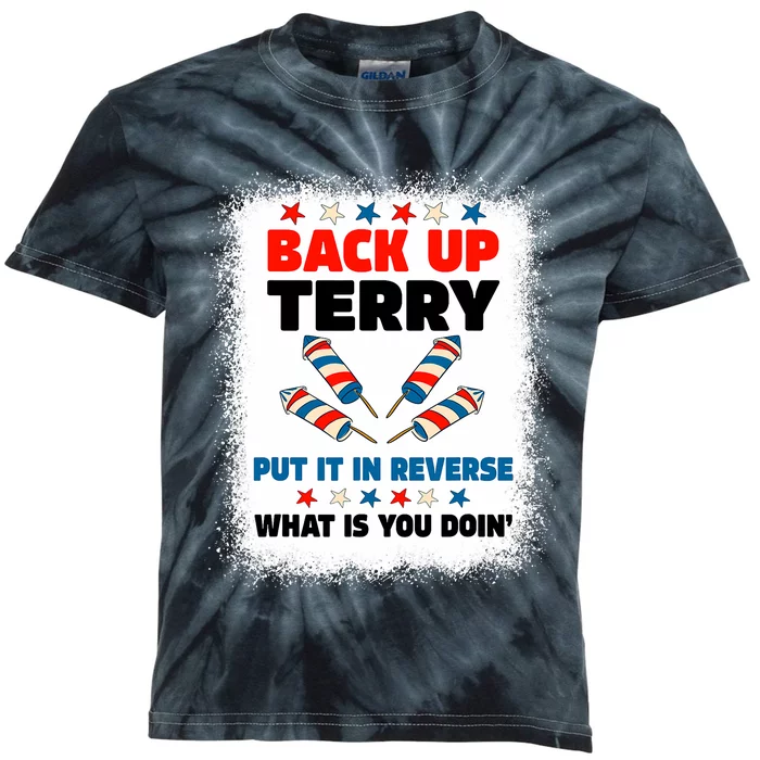 Fireworks Back Up Terry Put It In Reverse July 4th Bleached Kids Tie-Dye T-Shirt