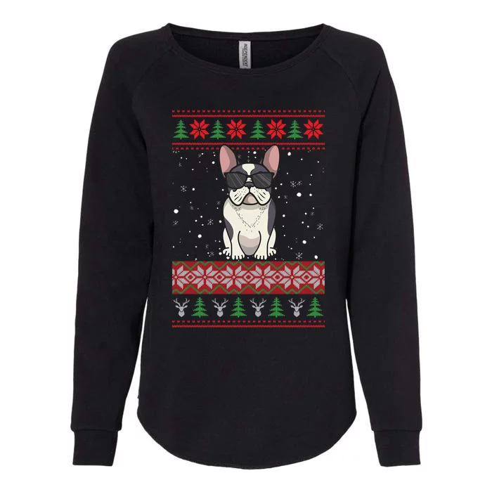 French Bulldog Ugly Christmas Sweater Cool Gift Womens California Wash Sweatshirt