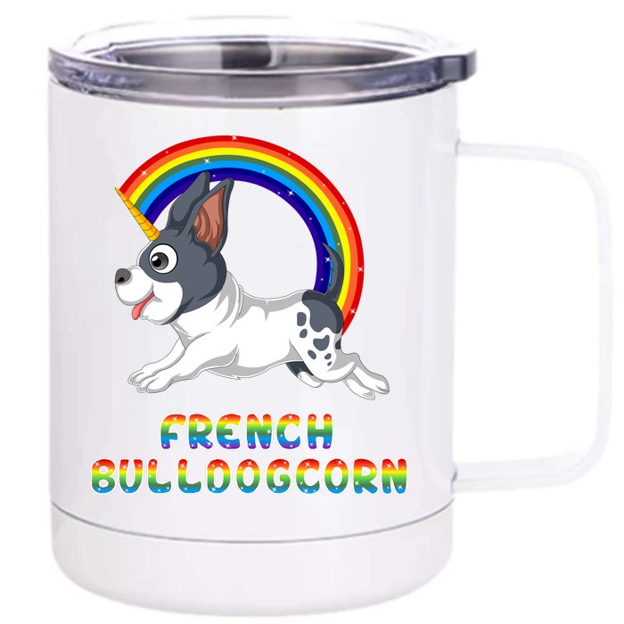 French Bulldog Unicorn Front & Back 12oz Stainless Steel Tumbler Cup