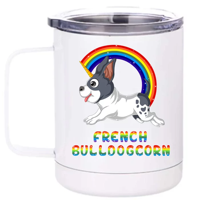 French Bulldog Unicorn Front & Back 12oz Stainless Steel Tumbler Cup