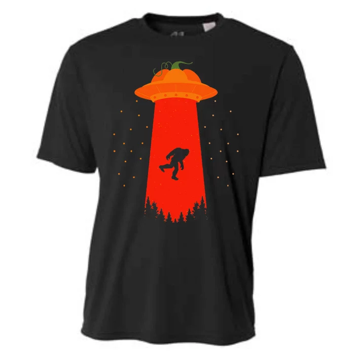 Funny Bigfoot UFO Abduction Alien Sasquatch Halloween Gifts Cooling Performance Crew T-Shirt