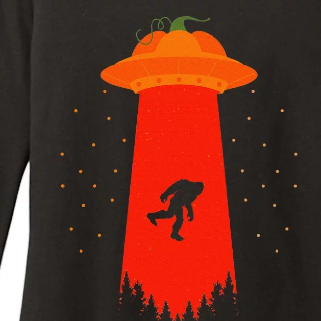 Funny Bigfoot UFO Abduction Alien Sasquatch Halloween Gifts Womens CVC Long Sleeve Shirt