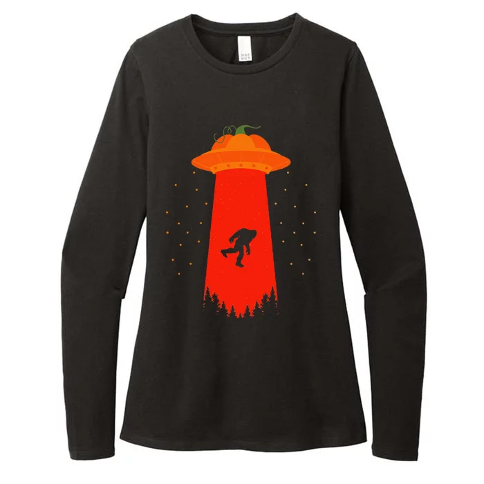 Funny Bigfoot UFO Abduction Alien Sasquatch Halloween Gifts Womens CVC Long Sleeve Shirt