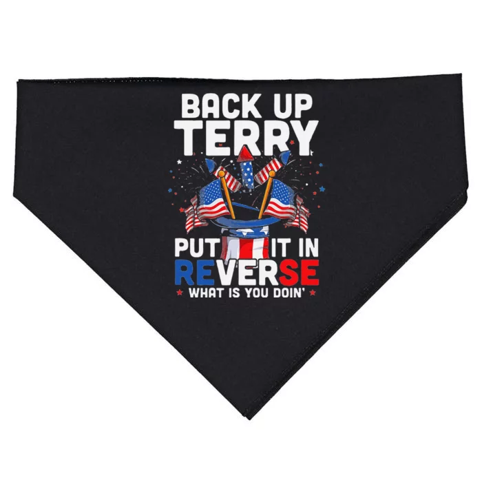 Funny Back Up Terry Put It In Reverse Funny July 4th Firework Gift USA-Made Doggie Bandana