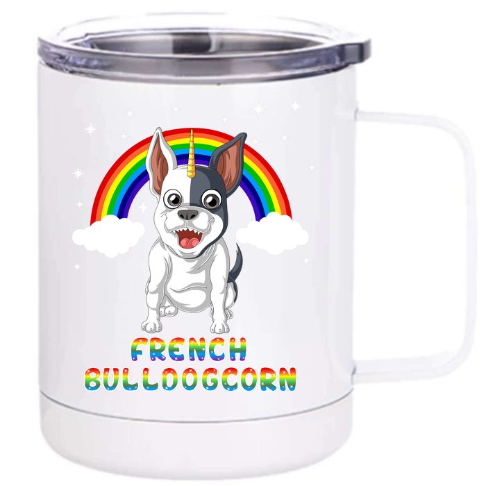 French Bulldog Unicorn Front & Back 12oz Stainless Steel Tumbler Cup