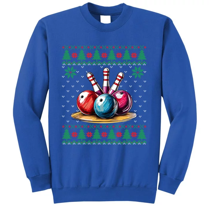 Funny Bowling Ugly Christmas Sweater Sport Bowls Xmas Family Cute Gift Tall Sweatshirt