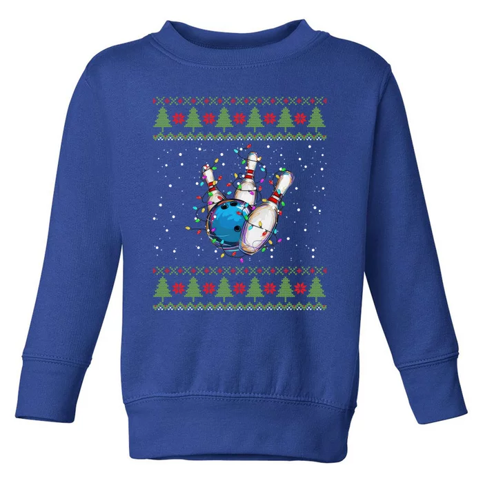 Funny Bowling Ugly Christmas Sweater Sport Bowls Xmas Gift Toddler Sweatshirt