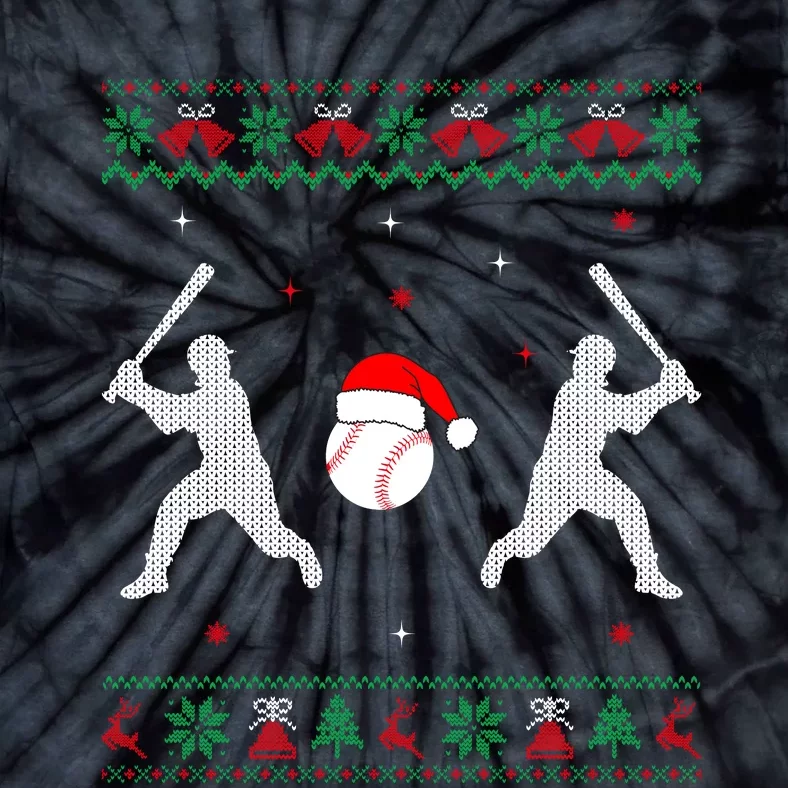 Funny Baseball Ugly Christmas Sweater Xmas Baseball Player Tie-Dye T-Shirt