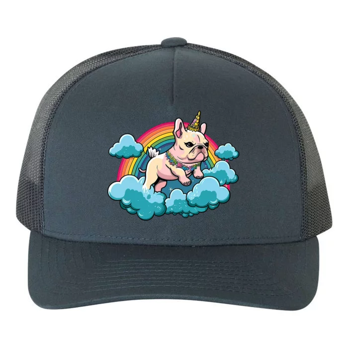 French Bulldog Unicorn Dreamcore Rainbow Graphic Yupoong Adult 5-Panel Trucker Hat