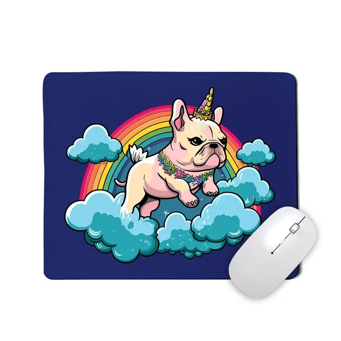 French Bulldog Unicorn Dreamcore Rainbow Graphic Mousepad