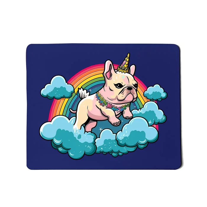 French Bulldog Unicorn Dreamcore Rainbow Graphic Mousepad