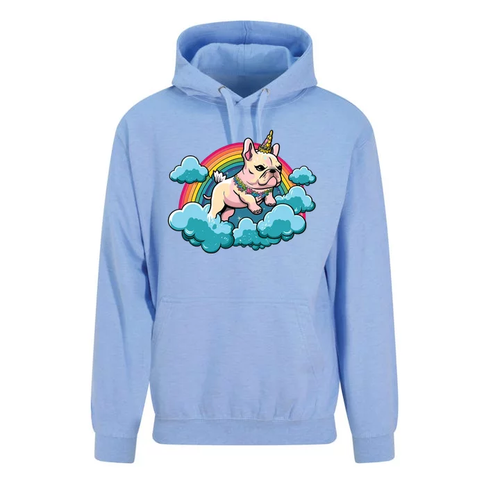 French Bulldog Unicorn Dreamcore Rainbow Graphic Unisex Surf Hoodie