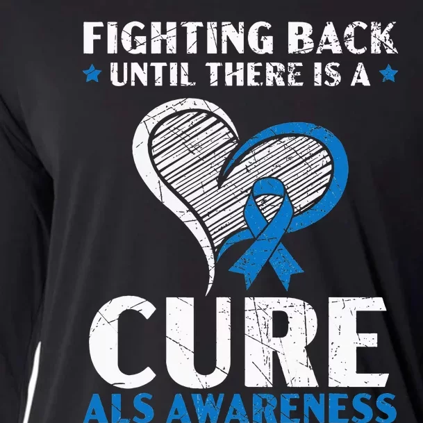 Fighting Back Until There Is A Cure ALS Awareness Cooling Performance Long Sleeve Crew