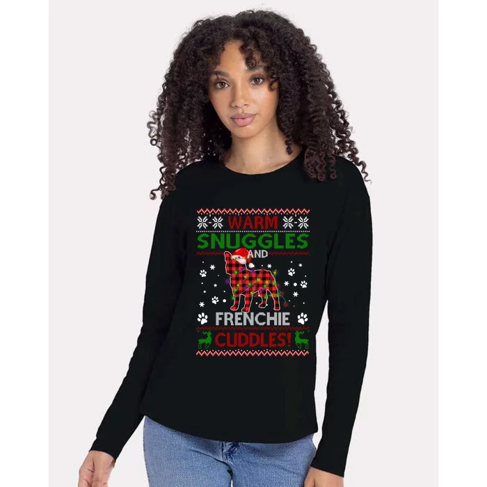 French Bulldog Ugly Christmas Sweater Xmas Pajama Dog Lover Gift Womens Cotton Relaxed Long Sleeve T-Shirt